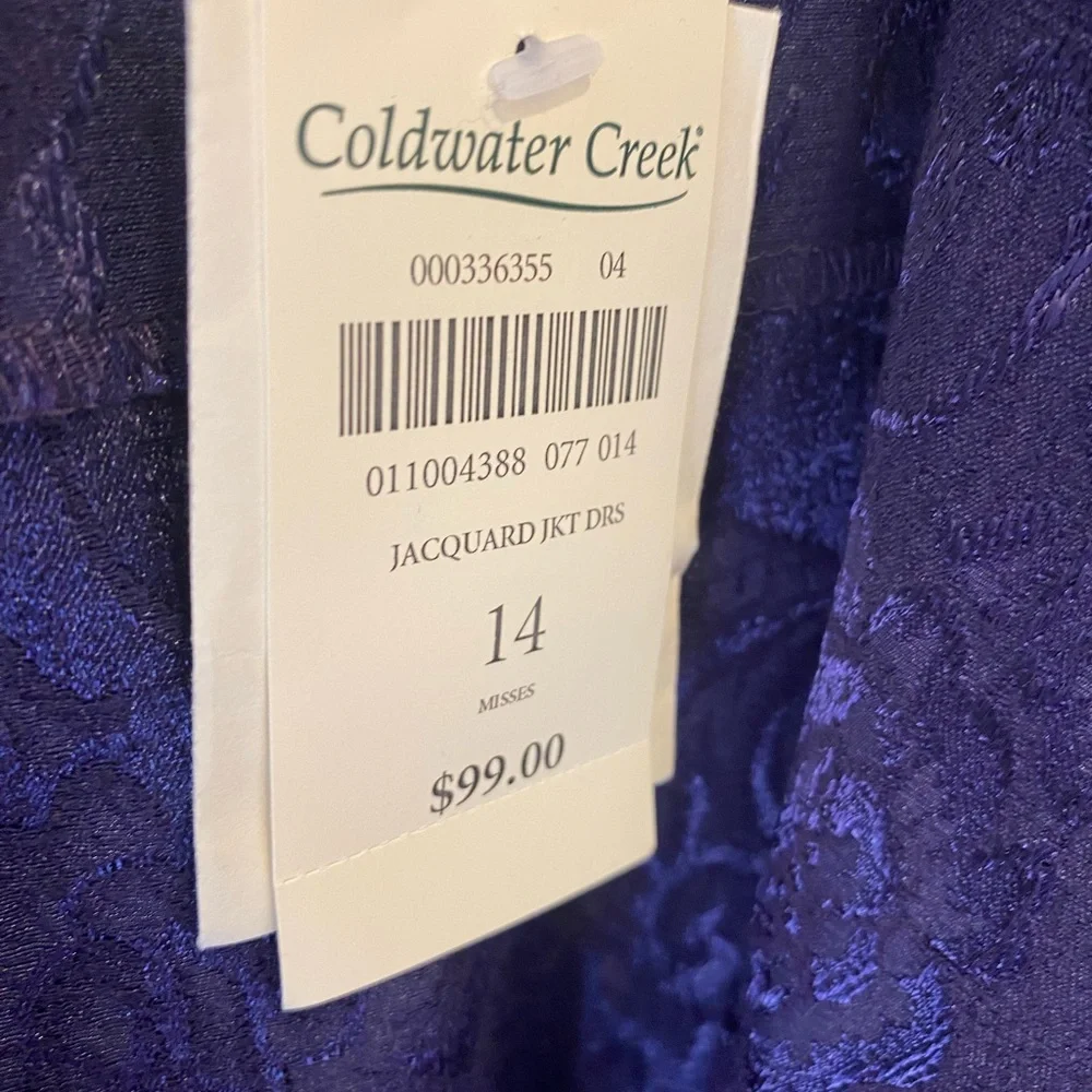 COLDWATER CREEK Women's Purple blazer SIZE 14 NEW